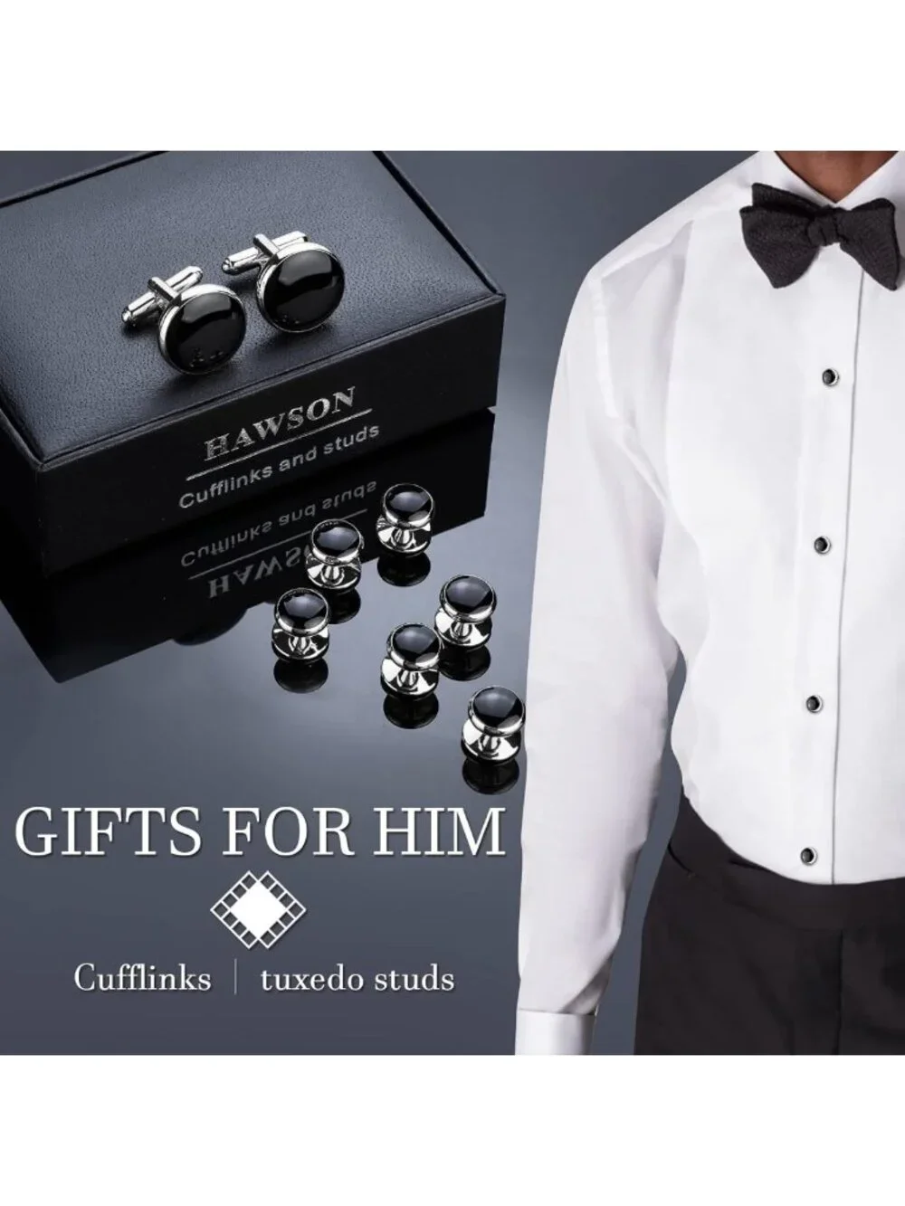 Elegant Men's Cufflinks & Tuxedo Studs Set - Perfect for Weddings